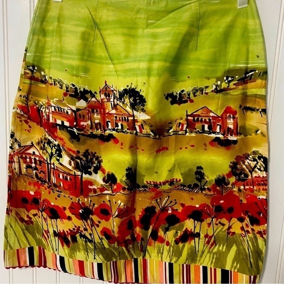NYC Design Company Beautiful Autumn Colors Graphic Print Skirt 10P Beautiful - Picture 2 of 14